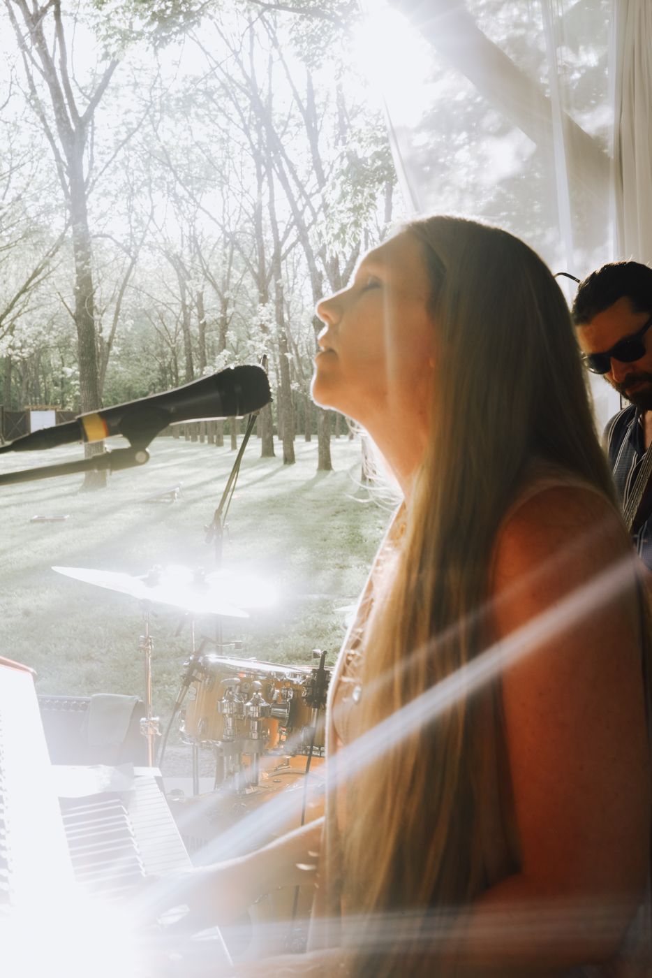 Destiny singing in warm afternoon light
